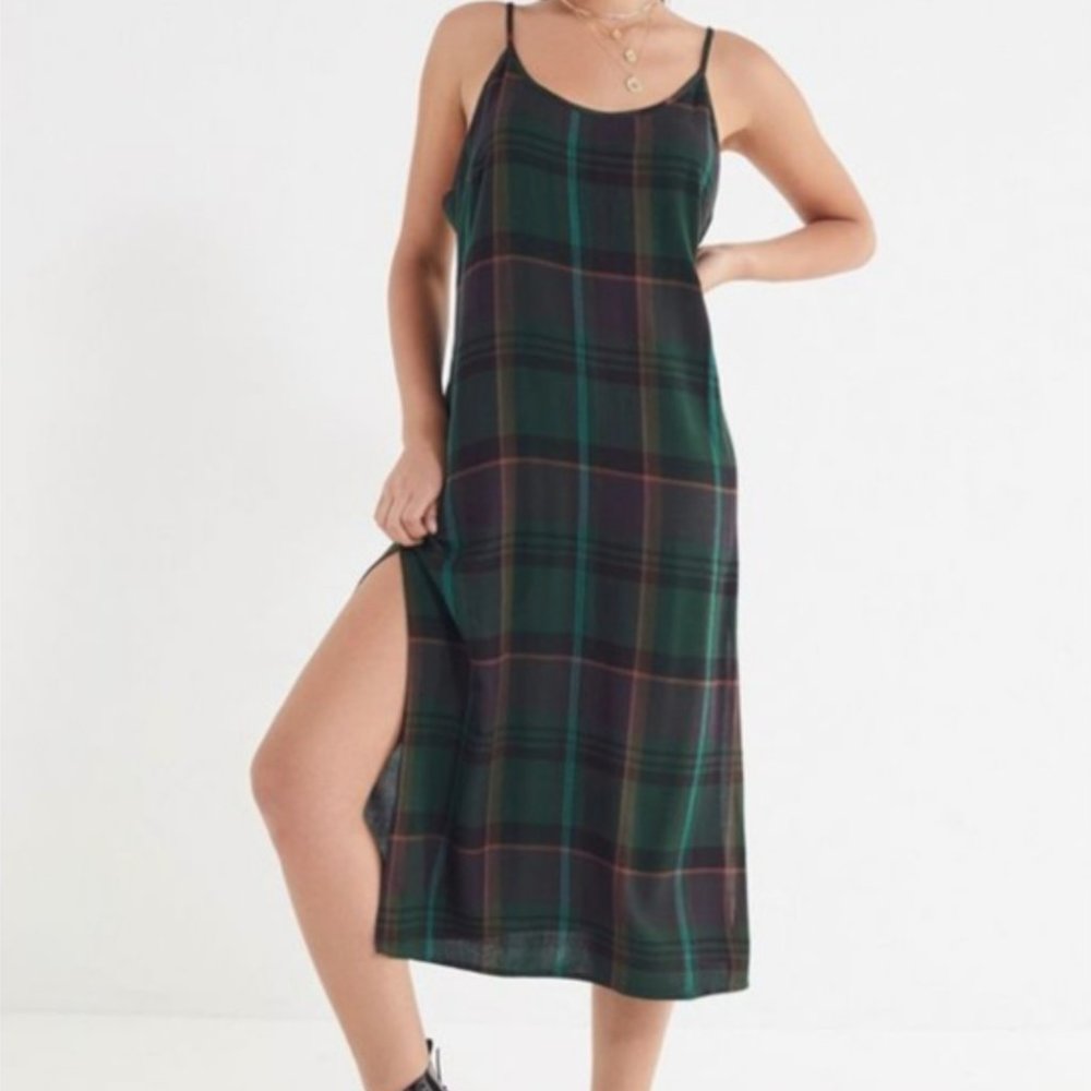 SOLD Urban Outfitters Rigby Plaid Maxi Slip Dress
